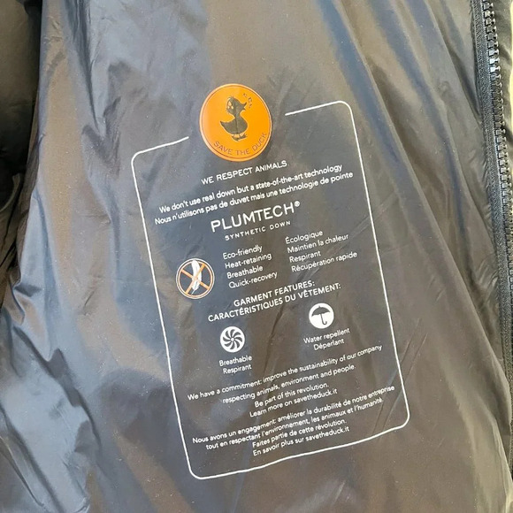 Save the Duck Plumtech Calvin Vegan Black Hooded Outdoor Winter Puffer Coat XL - Picture 12 of 15